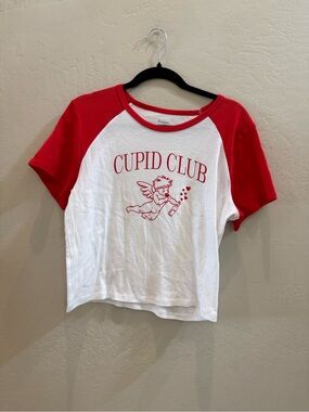 No Boundaries Red & White 'Cupid Club' Raglan Tee